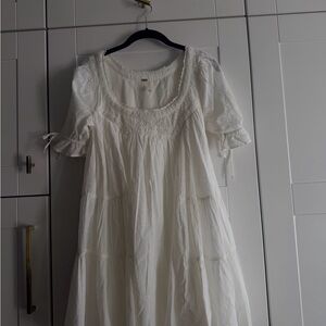 White Boho Crochet Dress